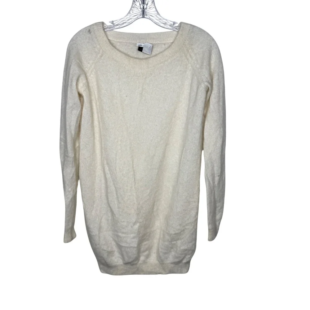 PORTOLANO 100% Cashmere Cream Pullover Sweater‎ Long Sleeve Women's Size M